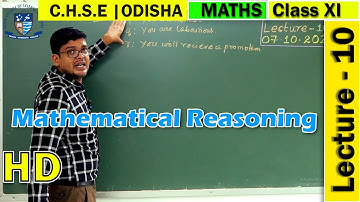 +2 1st Year Science CHSE Odisha Online Class | Mathematical Reasoning | Lecture no- 10 | Eclassrooms
