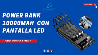 Power Bank 10000Mah Batería Portátil Con Pantalla Led I Elegate