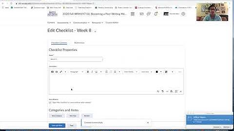 How to create a checklist in D2L