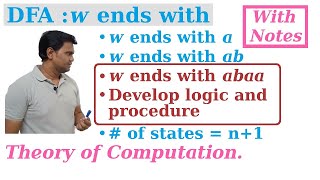DFA examples Part 6 | string ending with a ab abaa | TOC.GATE.NET