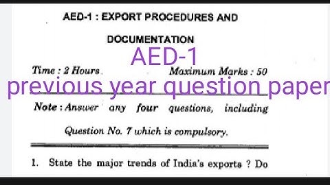 AED-1 previous year question paper