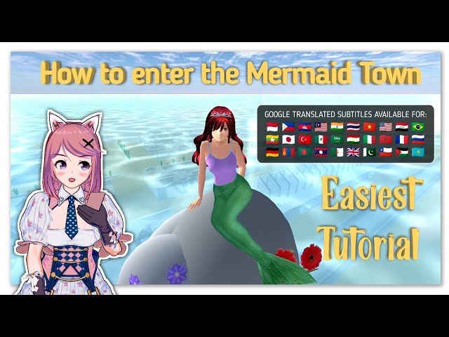 How to enter the new MERMAID TOWN | SAKURA SCHOOL SIMULATOR | Version 1.038.14 class=