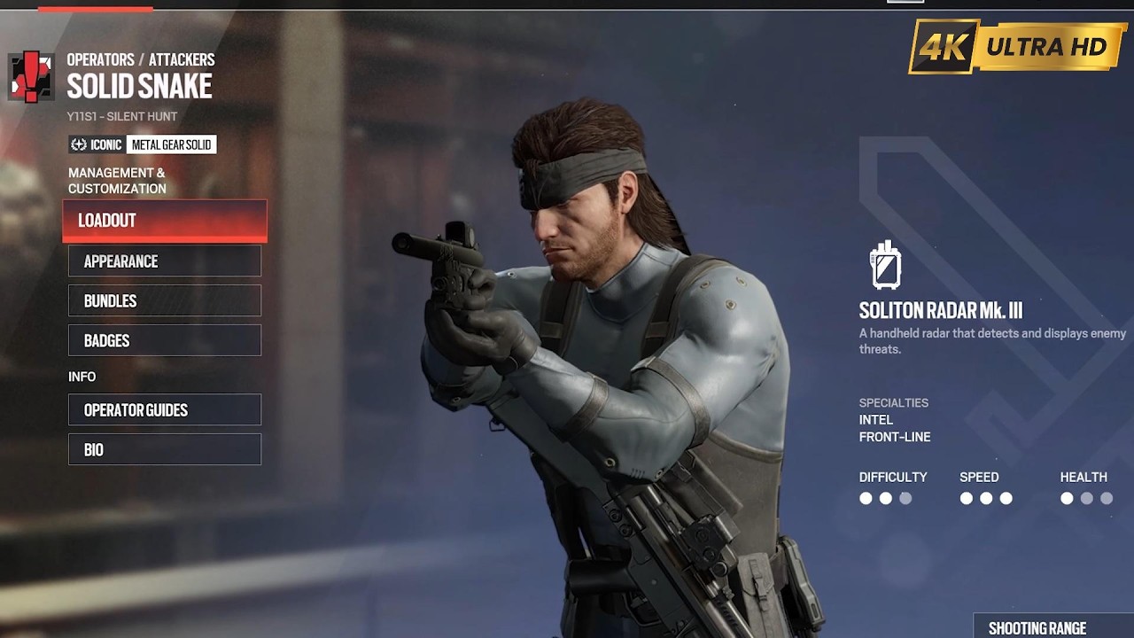 Sold Snake R6 Rainbow Six Siege – Official Solid Snake Reveal Gameplay Trailer ...