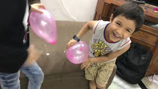 Balloon Challenge Funny Game Aaradhya Sanidhya Raghav Fun Masti Vlogs