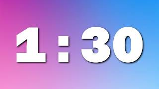 1:30 Silent Timer | Pink-Blue Gradient Background | Minimal & Distraction-Free