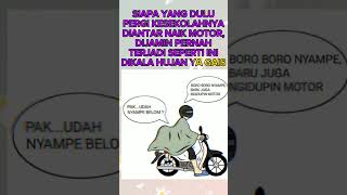 Pergi Kesekolah Diantar Naik Motor Saat Hujan shorts