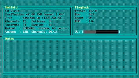 MikPlayer-0.3 testing with CDVIRUS.XM