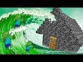 TSUNAMI DE ZUMBI CONTRA CASA DE BEDROCK NO MINECRAFT