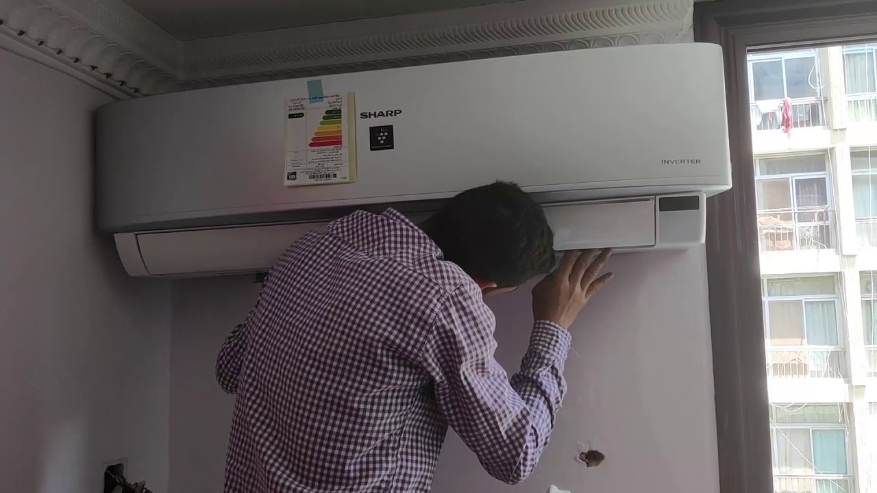 خطوات تركيب تكييف شارب انفرتر الجديد بالبلازما كلاستر Youtube