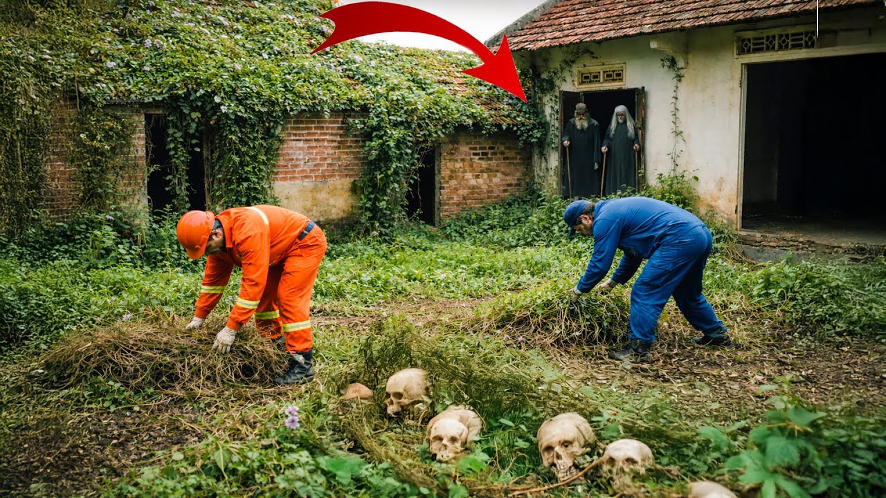 Chilling Moment: Residents Shocked to See Ghost Emerging from Old Grave in Front of Abandoned House