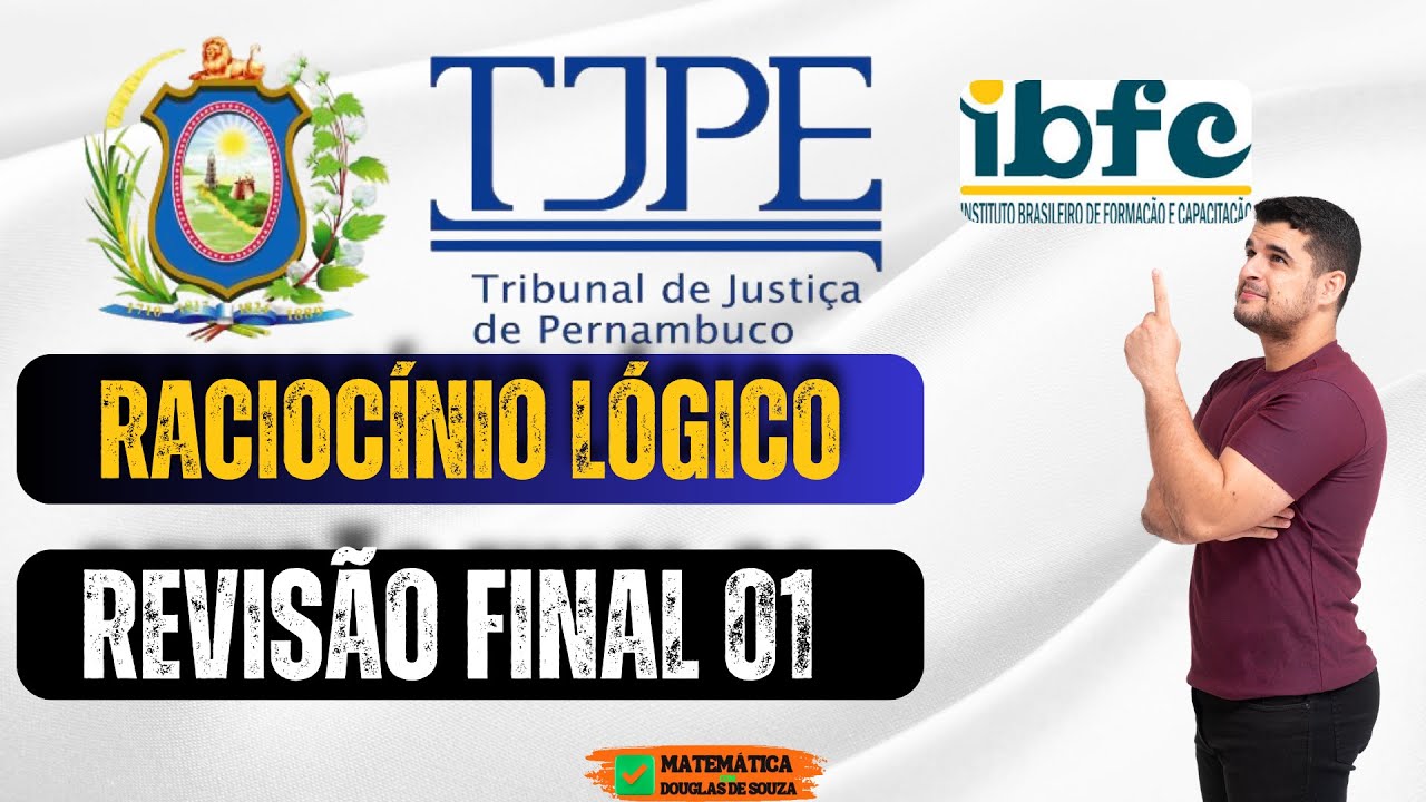 ✅ Concurso TJPE | Raciocínio Lógico | 🔥Revisão Final 01 | 20 Questões | Assista para Gabaritar!
