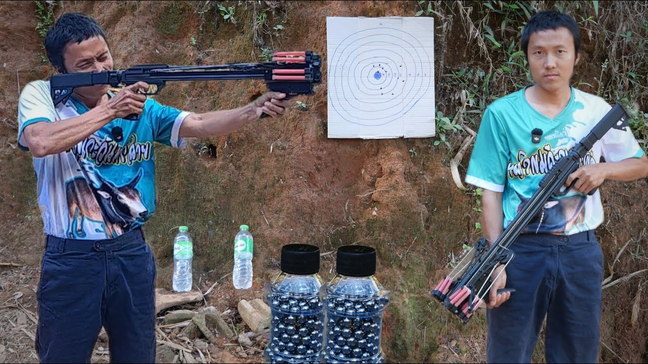 ยิงหนังสติ๊ก ลูกเหล็ก8มิลทดสอบความแม่นยำ