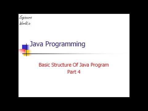 Basic Structure Of Java Program In Hindi By engineersworld in Part 4