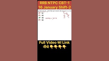 RRB NTPC CBT-1 16 January Shift 2 | RRB NTPC Previous Year Question Paper #railway #ntpc #shorts