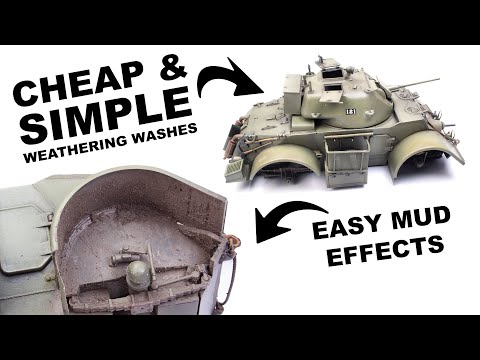 CHEAP SHADOW WASHES & EASY MUD EFFECTS | BRONCO 1/35TH SCALE STAGHOUND PART 2
