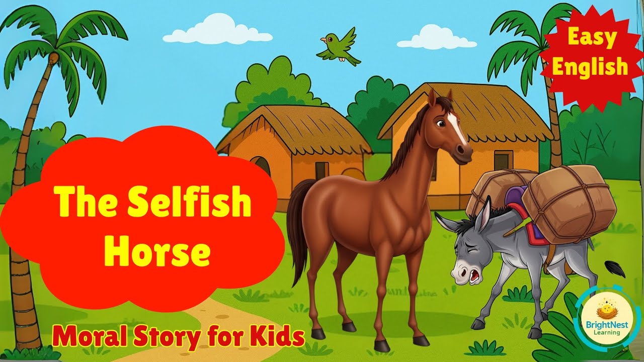 The Selfish Horse | Moral Story in English for Kids | Easy English ...