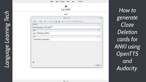 Create Anki Cloze Deletion cards with OpenTTS and Audacity