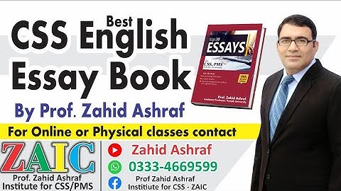 CSS English Essay Book by Prof. Zahid Ashraf