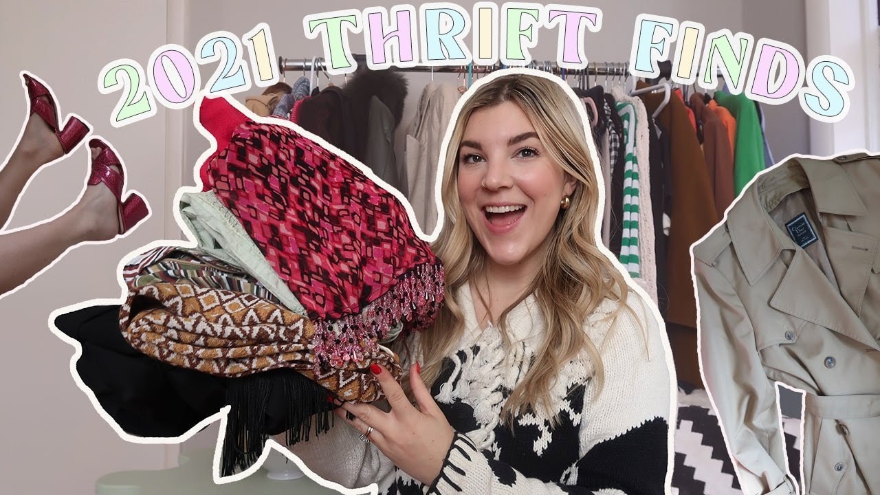 my BEST thrift finds of 2021 || thrift haul try on!