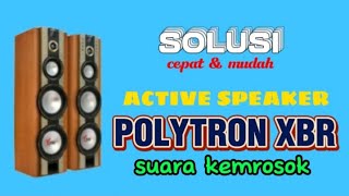 cara servis speaker aktif polytron XBR suara kemrosok/gemuruh