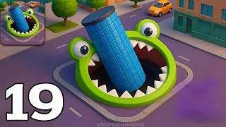 Hole.io - Gameplay Walkthrough Part 19 - Swallow Everything & Dominate the City (Android, iOS)