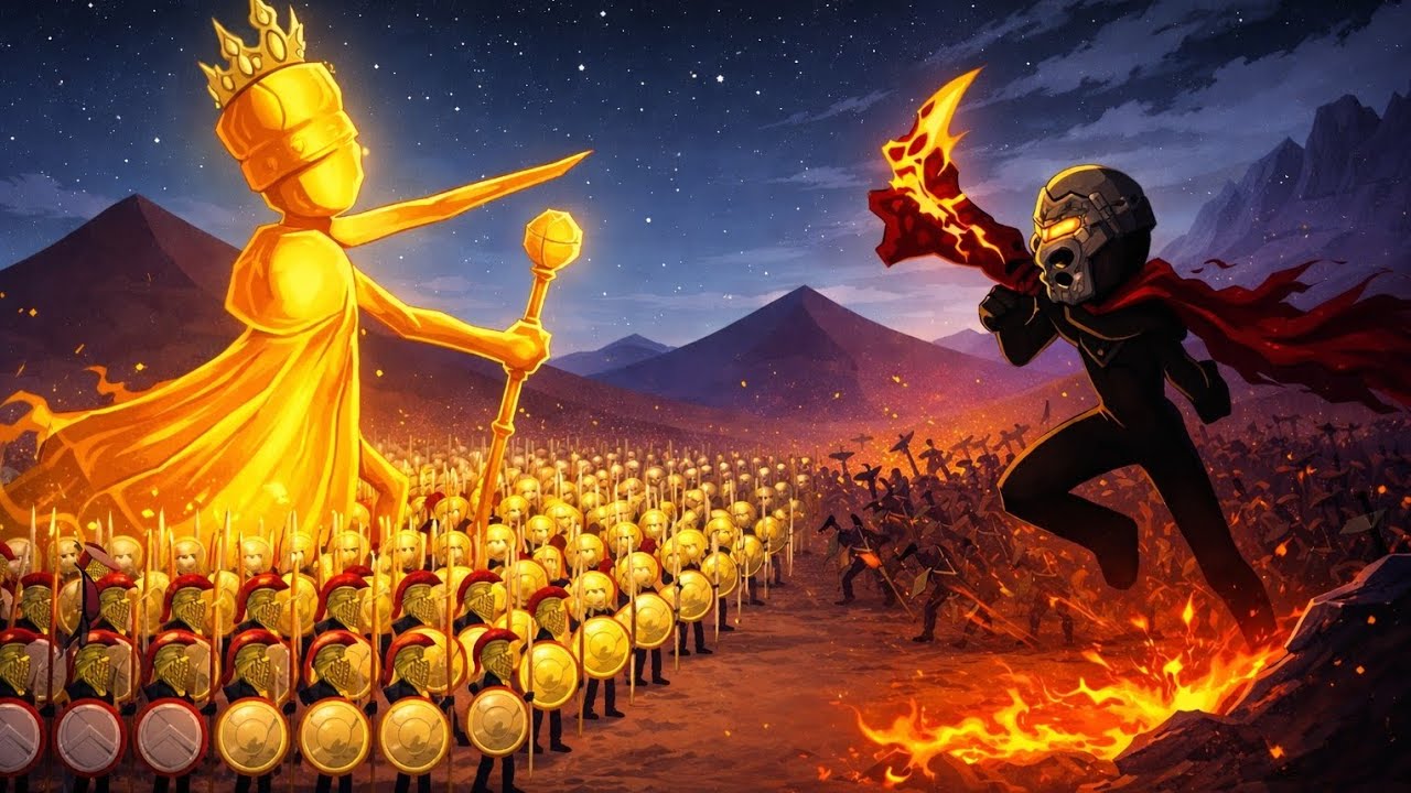 🔥👑 GOLDEN KING vs DARK EMPIRE ⚔️ | EPIC STICK WAR BATTLE 💥