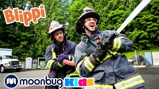 Firetruck Song - How to Be a Firefighter | Sing With Blippi | Blippi | Kids Songs | Moonbug Kids
