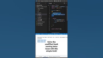Fix the useEffect hook running twice problem in React JS in seconds! #ReactJS #shorts