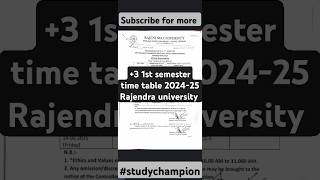 3 1St Semester Examination Time Table 2024-25