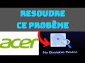 Comment rsoudre le message derreur no bootable device sur le pc acer