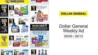 Full Dollar General Weekly Ad 08/09 - 08/15 Update