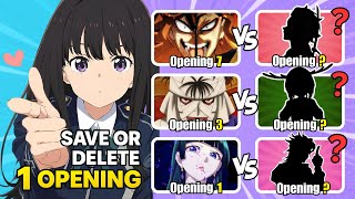 🎶 SAVE OR DELETE 1 ANIME OPENING Without Knowing What's Next!🔥 | Anime Quiz!