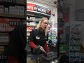 Girl working at the gas station high
