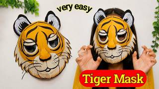 how to make tiger mask | animal costume | DIY projects | easy mask craft