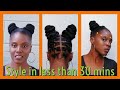 Criss Cross Rubber band style + 2 high buns using Kanekhalon hair.