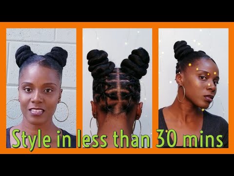 Criss Cross Rubber band style + 2 high buns using Kanekhalon hair ...