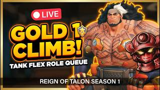 🔴 GOLD 1 TANK CLIMB! Role Queue Flex Ranked Push LIVE | Overwatch Reign of Talon Season 1