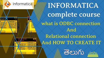 What is ODBC and RELATIONAL CONNECTIONS and HOW TO CREATE IT IN TELUGU// INFORMATICA  ORACLE CLASSES