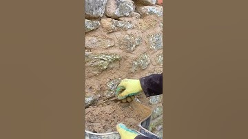POINTING STONE WALLS WITH LIME MORTAR #construction #stonewalling #masonry