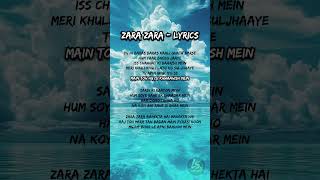 Zara Zara (Lyrics) - Bombay Jayashree | #lyricssong #song #songlyrics #lyricshorts