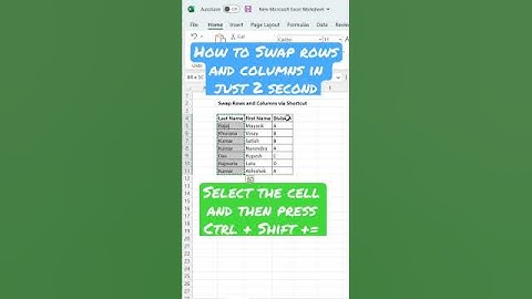 How to Swap Rows and Columns in Excel # Excel shorts # excel tutorial
