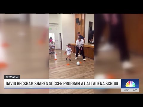 David Beckham shares soccer program at Altadena school - YouTube