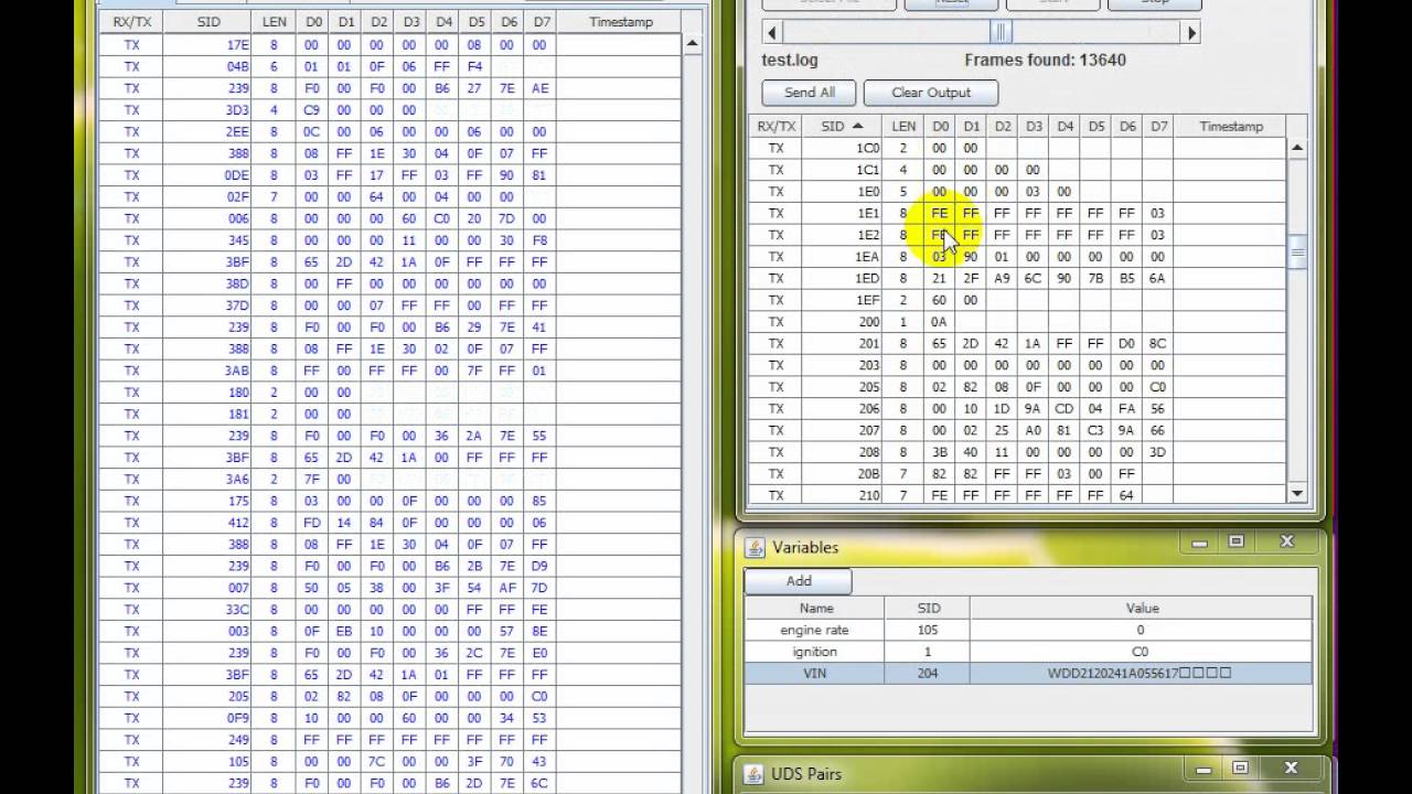 CAN bus Logger features description