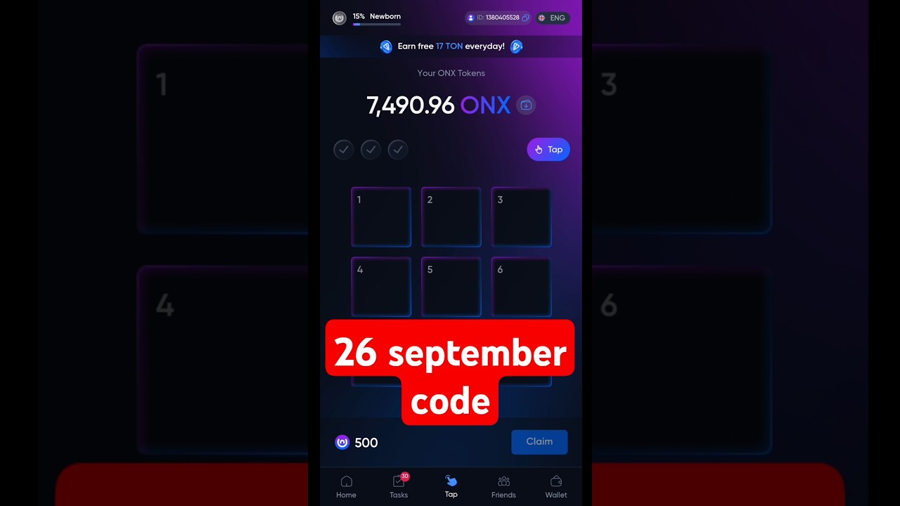 ONUS Daily Code Today 26 September | ONUS T Daily Code | Airdrop. 