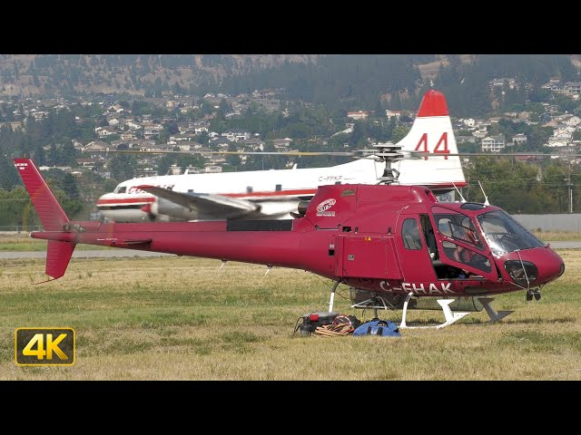 C-FHAK Aerospatiale AS350BA Ecureuil TAKEOFF (2x) from Penticton Airport in BC Canada 🇨🇦