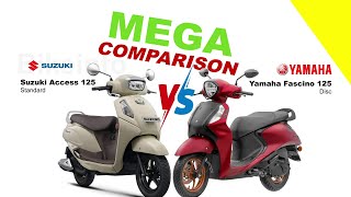 Suzuki Access 125 vs Yamaha Fascino 125 | MEGA COMPARISON @bikeinfo-199 #automobile #bikecompare