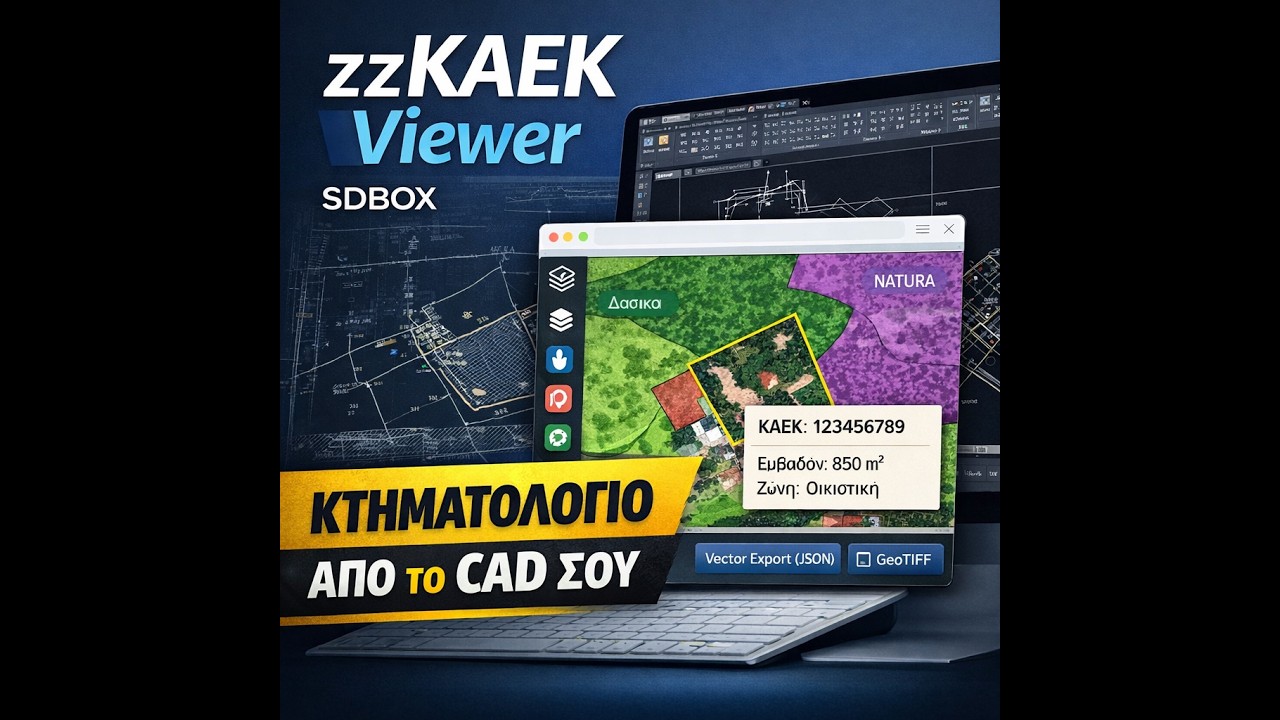 sdbox ⮕ zzKAEK Viewer: Κτηματολόγιο & θεσμικά layers από το CAD σου