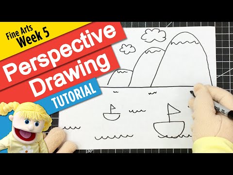 CC Cycle 3 Fine Arts Week 5 Perspective Drawing Tutorial - Easy Perspective Landscape
