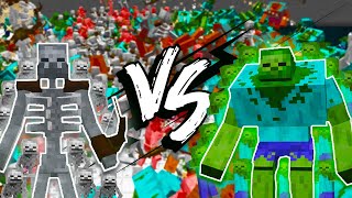 Mutant Zombies Army vs Mutant Skeletons Army Minecraft Mobs Battle