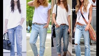 видео С чем носить джинсы бойфренд и кому они идут?